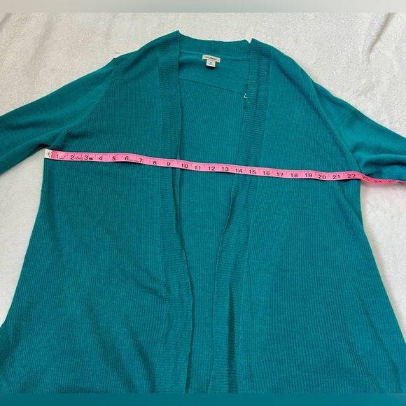 L.L Bean Teal 100% Merino Wool Cardigan - Medium - Picture 6 of 7